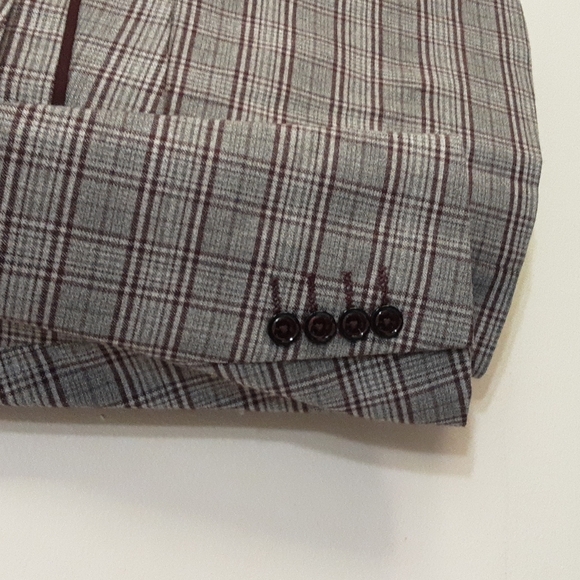New Paisley & Gray men's blazer suit plaid 2 buttons closure - Picture 3 of 12